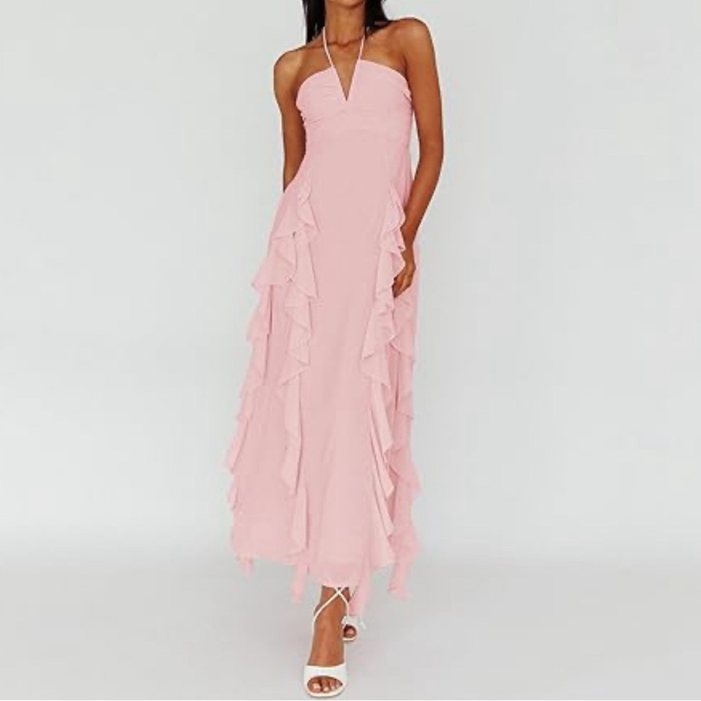 Pink ruffle dress